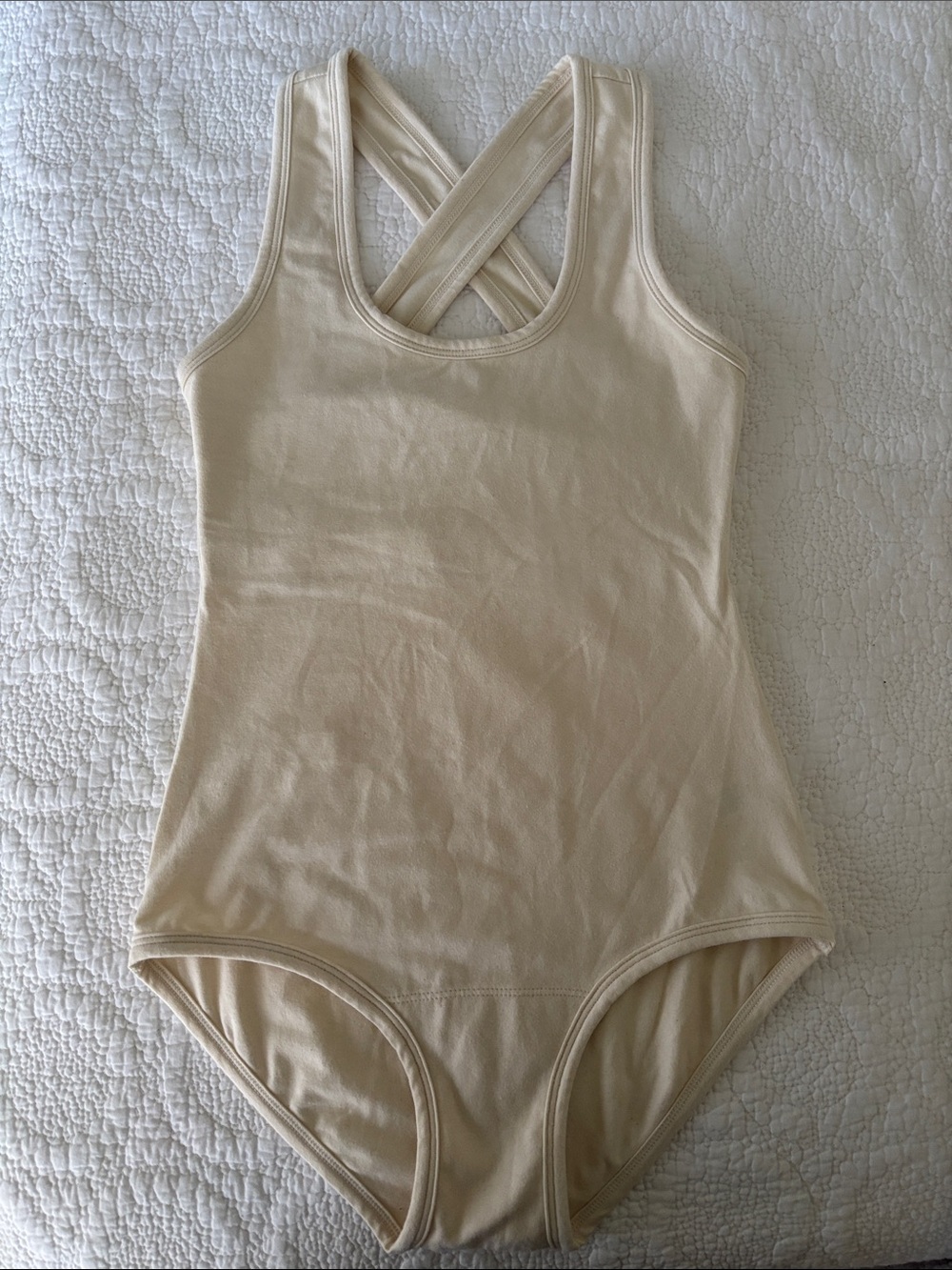 ARQ Cleo Leotard in S Natural, organic cotton